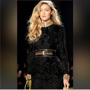 Balmain x H&M velvet detail dress